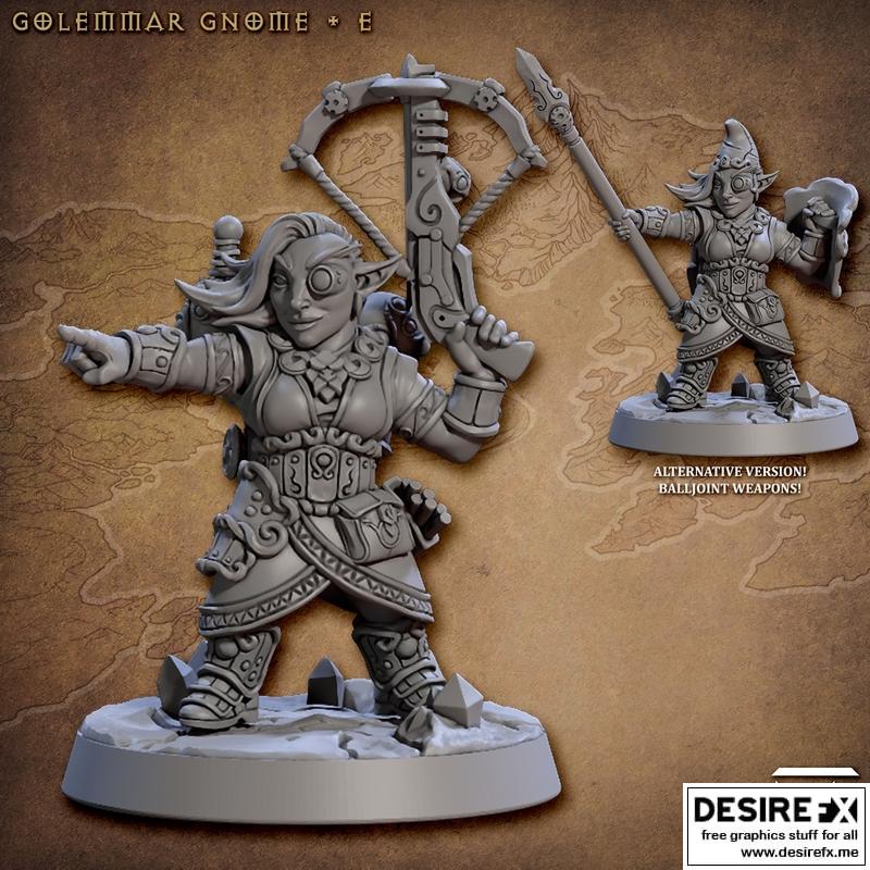 Desire FX 3d Models | Artisan Guild – Golemmar Gnome E – 3D Print Model STL