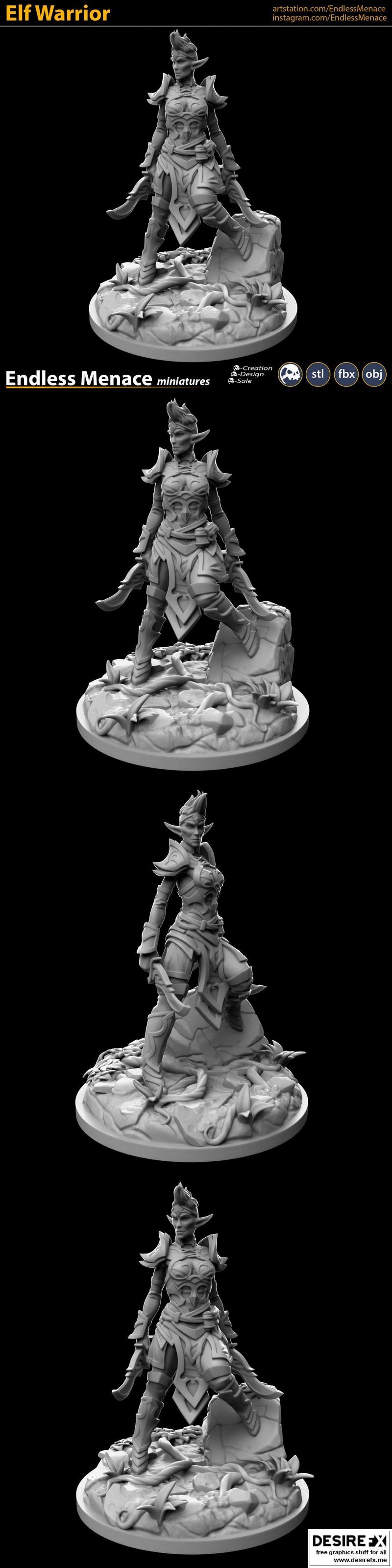 Desire FX 3d models | Elf Warrior 3D print model