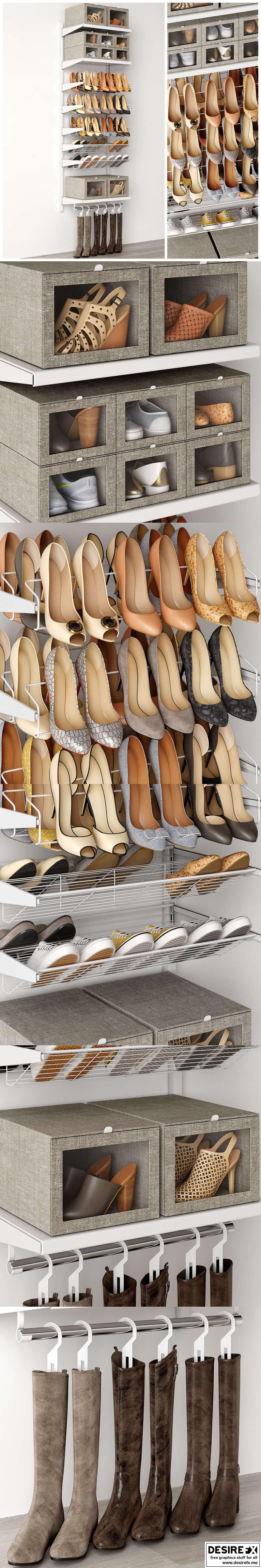 Desire FX 3d models | Shoe Rack in a Shoe Cabinet – 3D Model