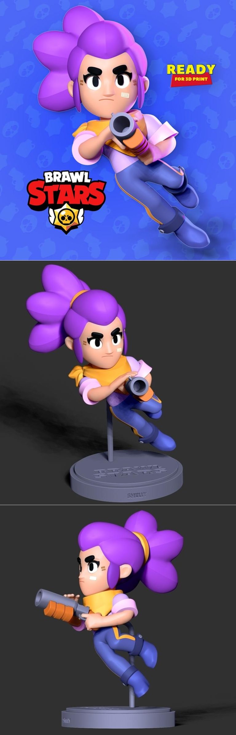 Desire FX 3d models | Shelly – Brawl Stars Fanart – 3D Print Model STL