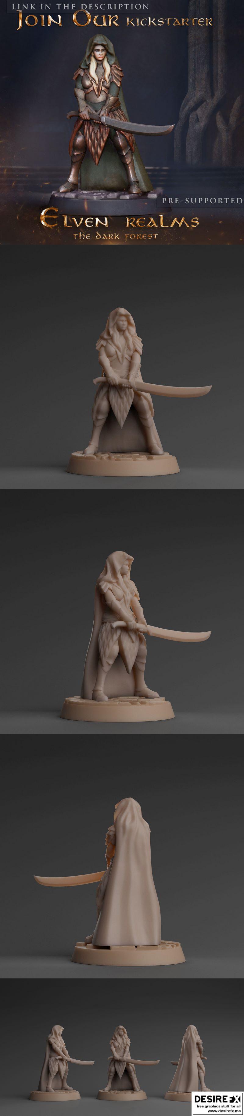 Desire FX 3d models | Elven Bodyguard Tabletop Miniature 3D print model