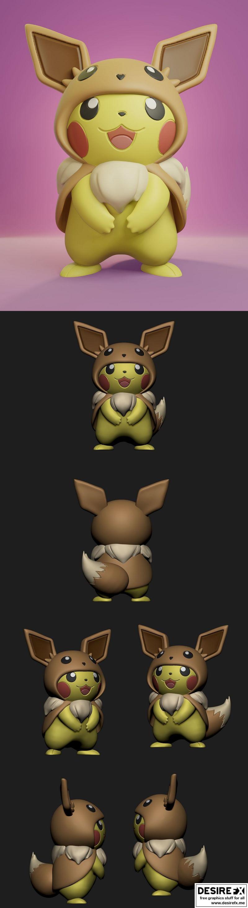 Eevee Pokemon Halloween 3D Print STL 3D Model