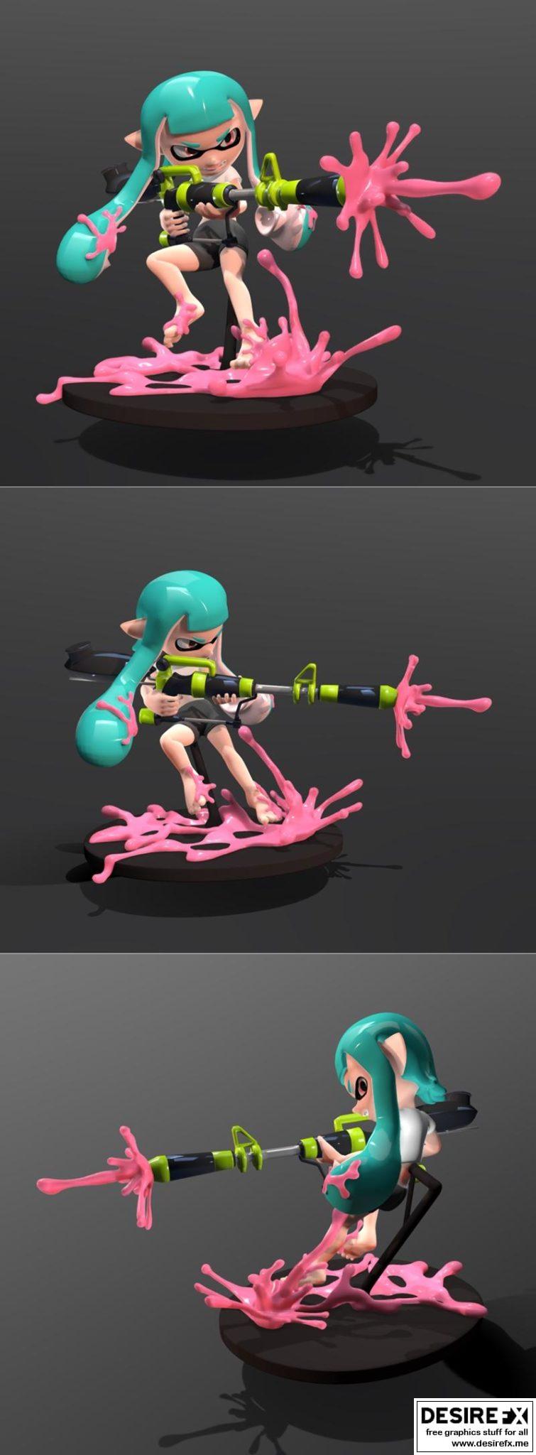 Desire FX 3d models | Inkling Girl Action – 3D Print Model STL