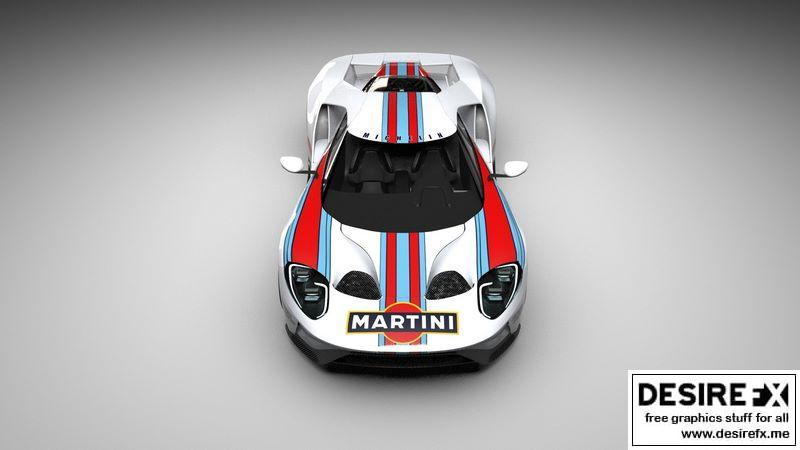 Desire FX 3d models | Ford GT with custom Martini Racing Livery