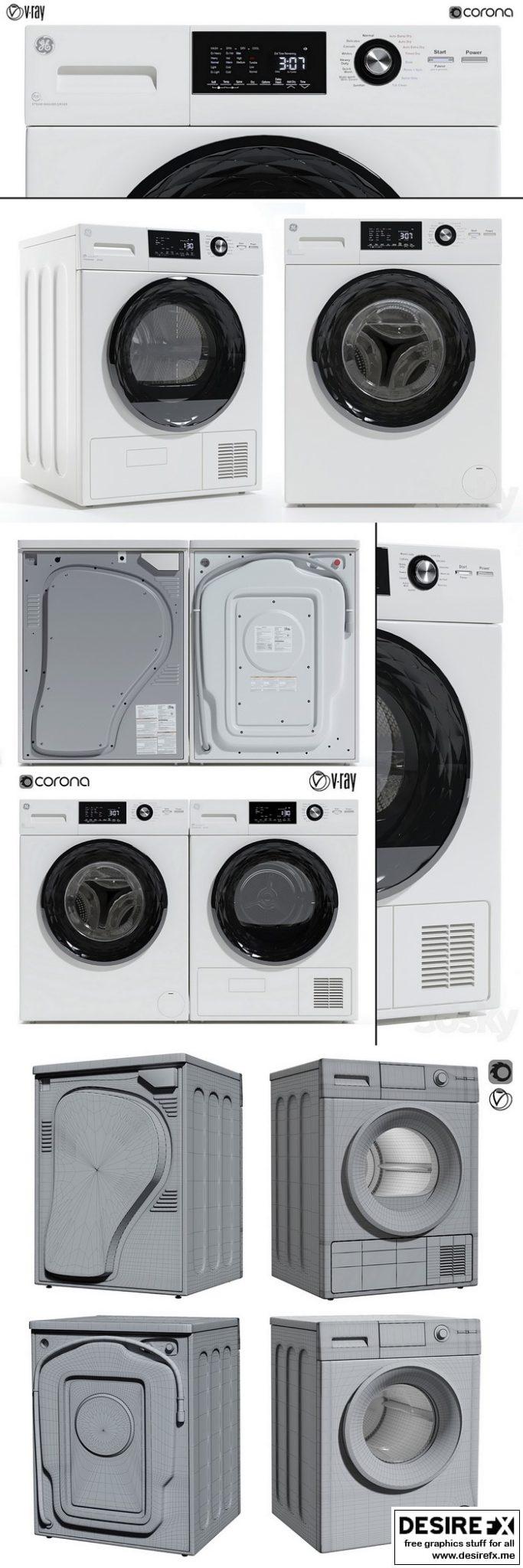 Desire FX 3d models GE Washing machine and dryer