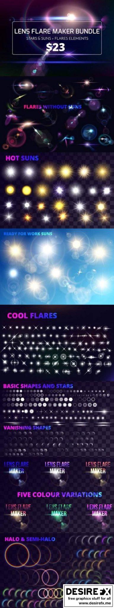 Desire FX D Models Lens Flare Maker Bundle Stars Suns