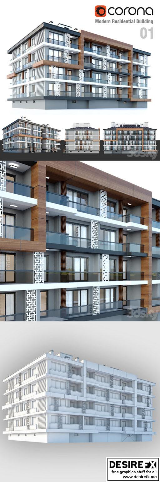 Desire FX 3d models | Modern Residential Building 01 – 3D Model