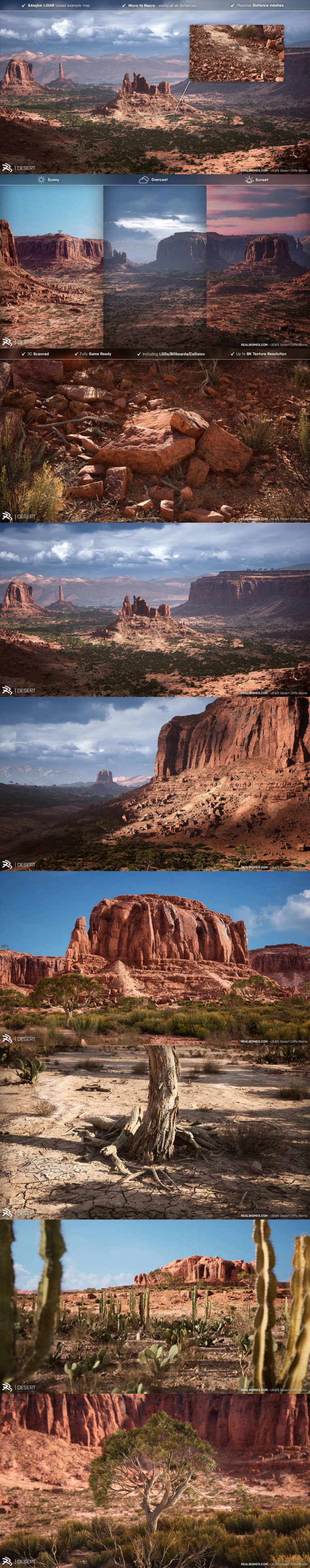 Desire FX 3d models | RB – RealBiomes Desert Cliffs Biome – Monument Valley