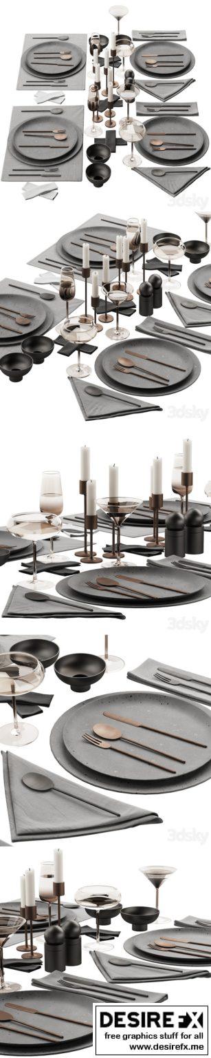 Desire FX 3d models | Tableware Decor Set 03 – 3D Model