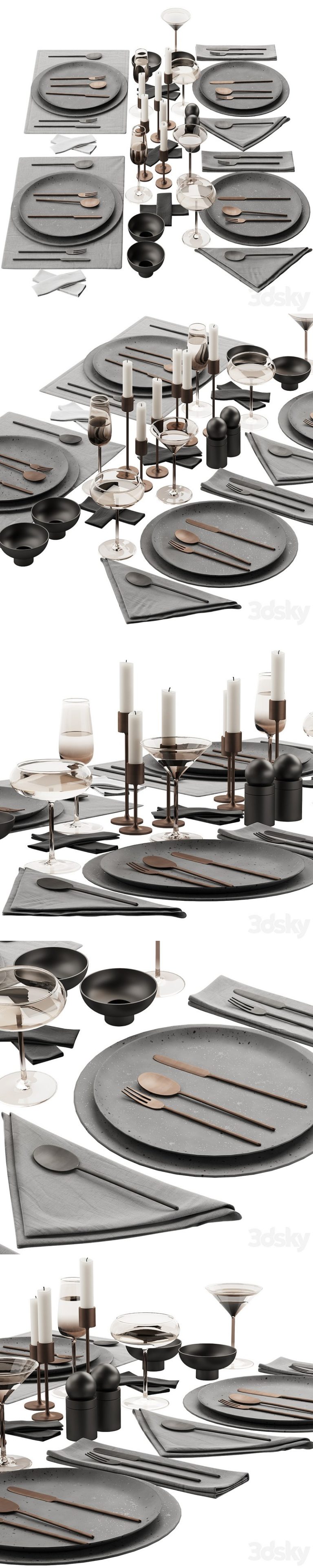Desire FX 3d models | Tableware Decor Set 03 – 3D Model