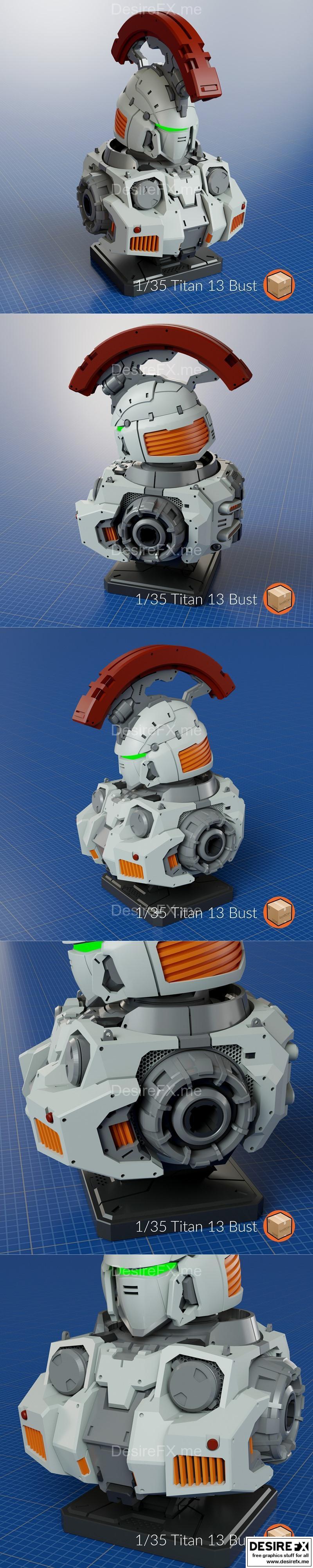 Desire FX 3d models  1-35 Titan 13 aka Tallgeese Bust – 3D Print Model STL