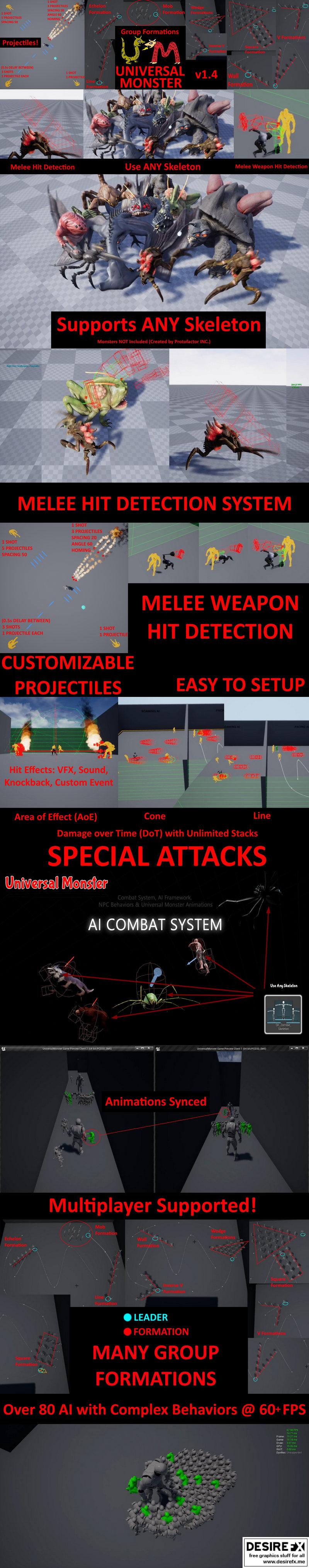 Combat System AI Framework NPC Behaviors Enemy Animations Universal Monster  UM in Blueprints - UE Marketplace