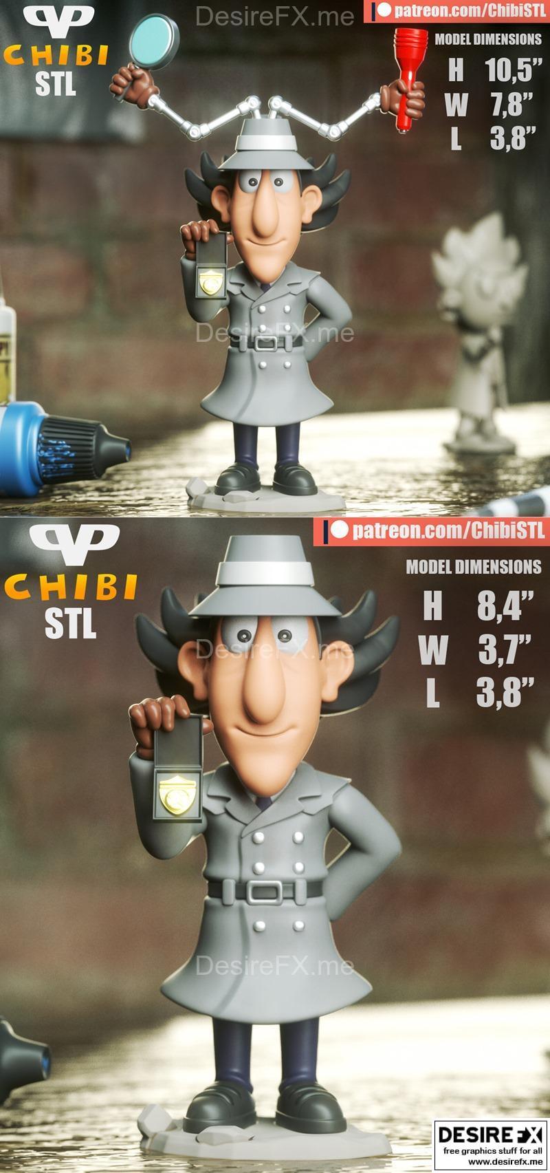 Desire FX 3d models | 3DXM – Inspector Gadget Chibi – 3D Print Model STL