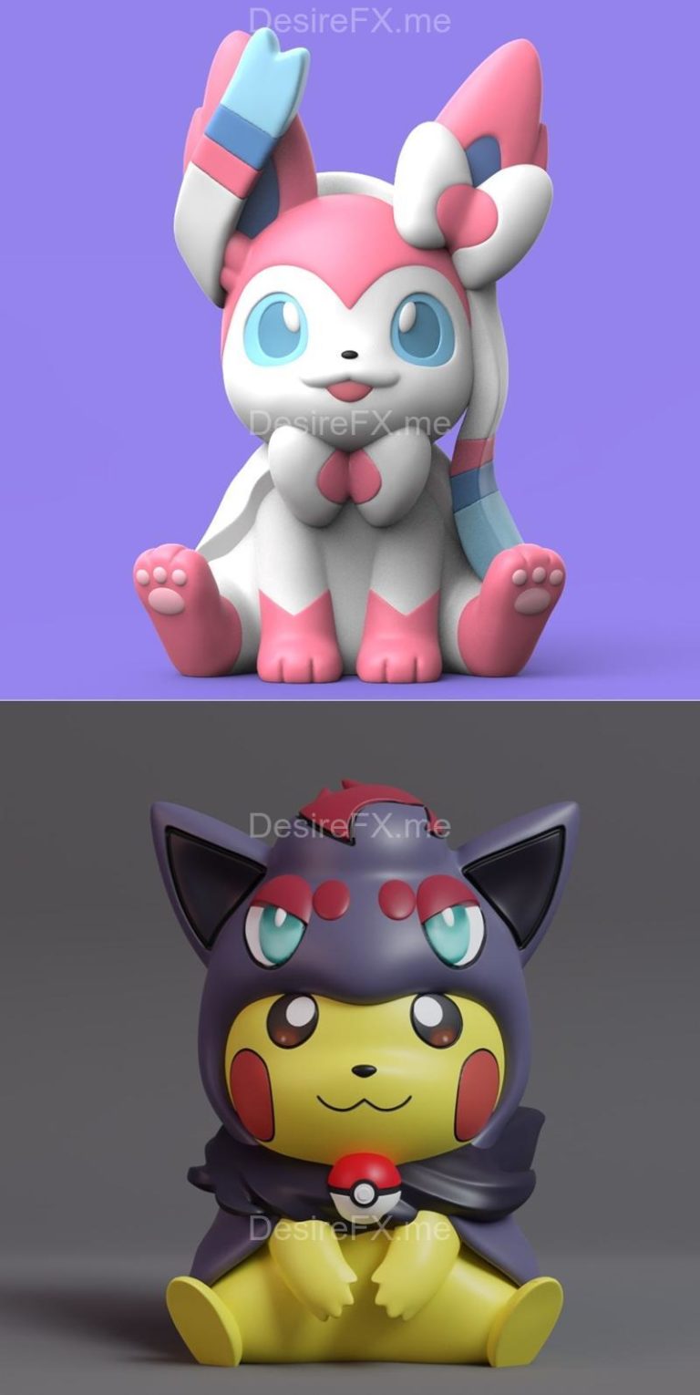 Desire FX 3d models | Pikachu Cosplay Zorua and Sylveon – 3D Print ...