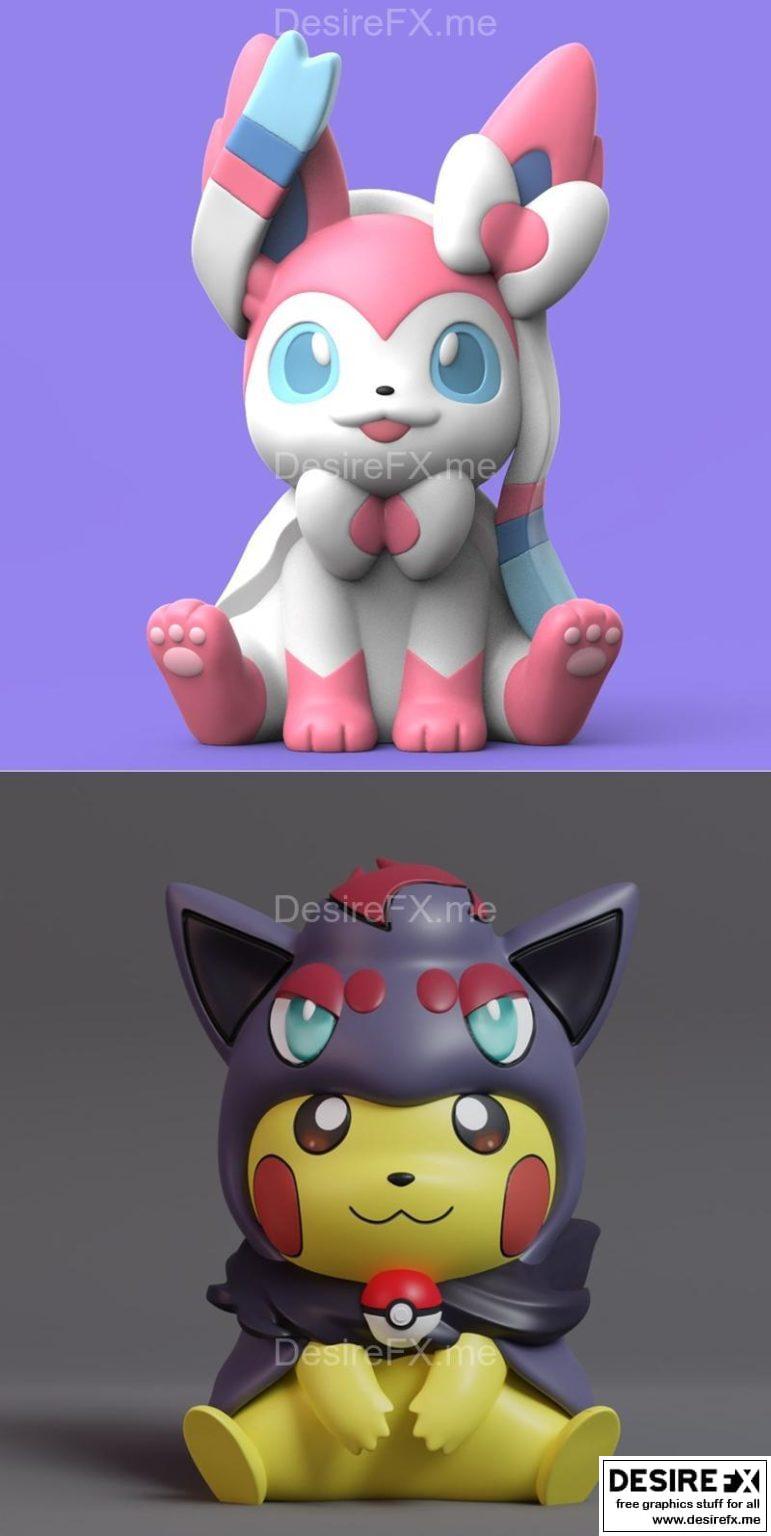 Desire FX 3d models | Pikachu Cosplay Zorua and Sylveon – 3D Print ...