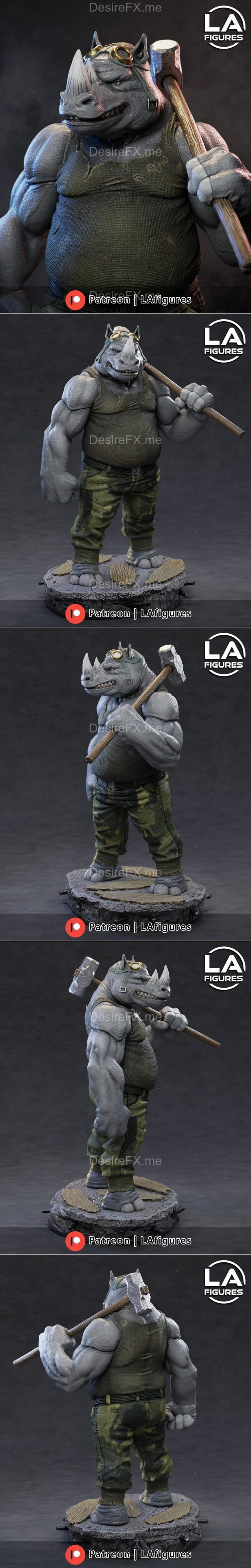 Desire FX 3d models | TMNT Rocksteady – 3D Print Model STL