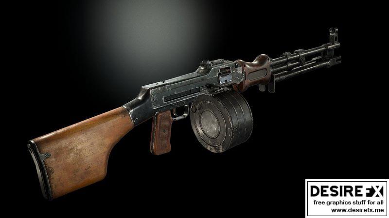 Low Poly Rpd Desire FX 3d models | RPD machinegun Low-poly 3D model