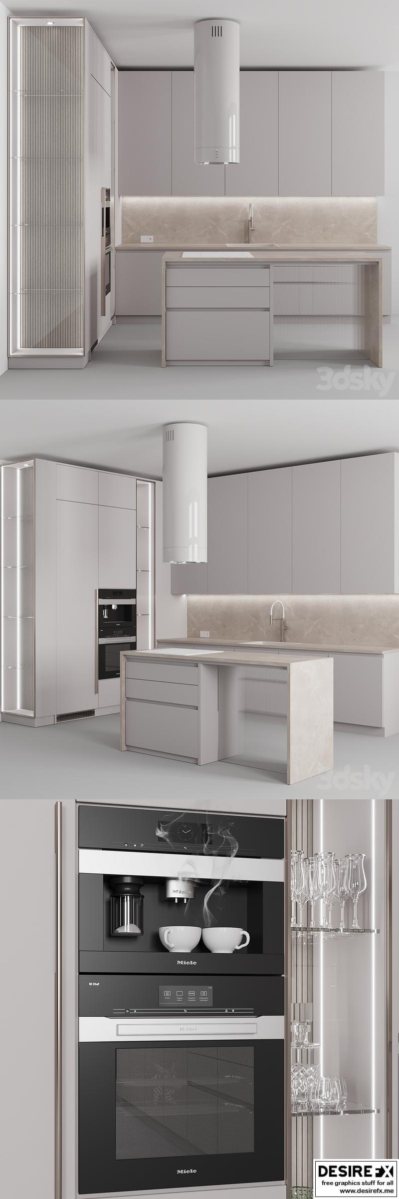 Desire FX 3d models | Kitchen №120 Soft Beige – 3D Model