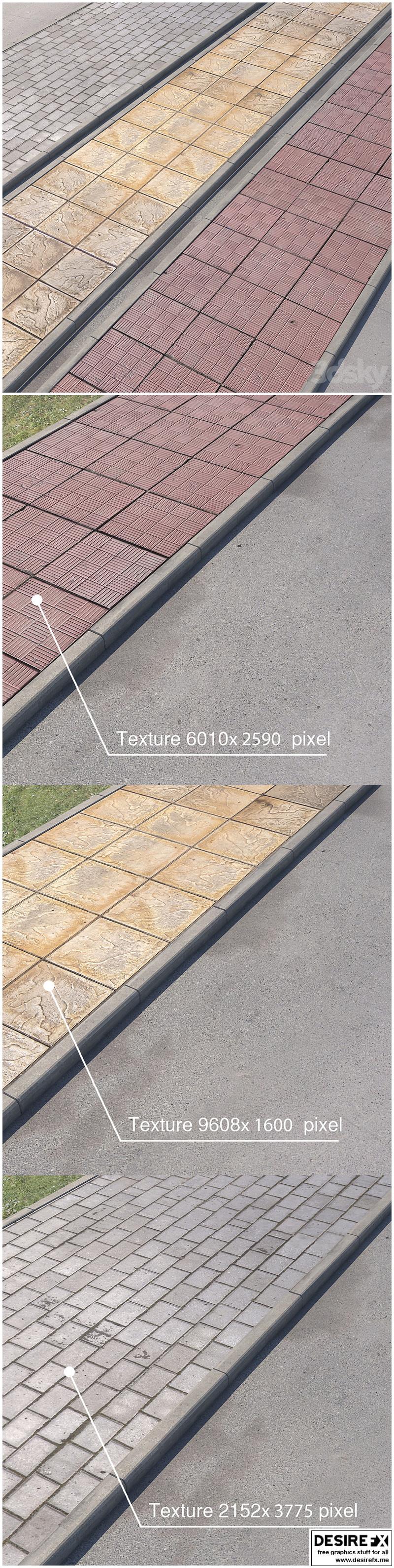 Desire FX 3d models | 3 variants of pavement with road set_2 – 3D Model