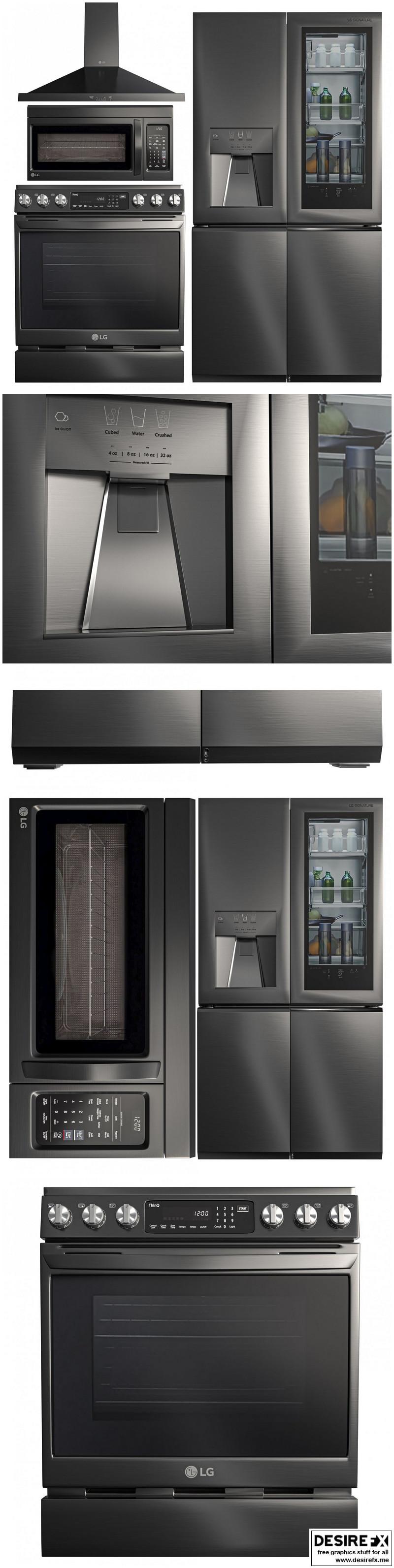 LG kitchen appliances set | 3D model