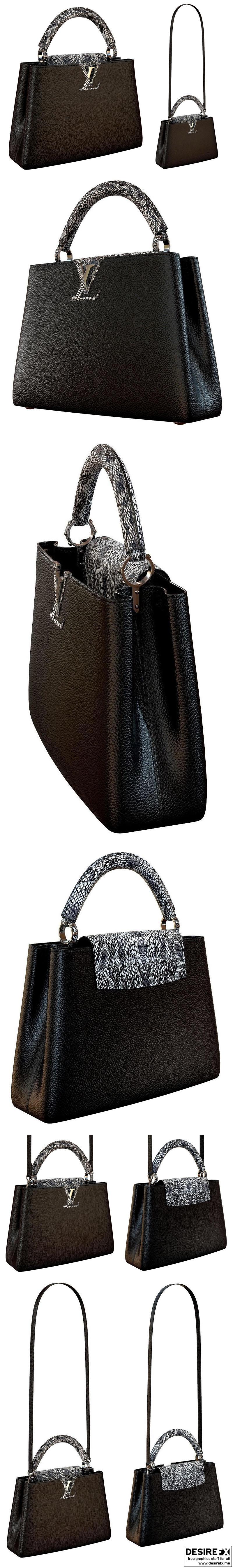 Louis Vuitton bag Capucines Green Snake Leather 3D model
