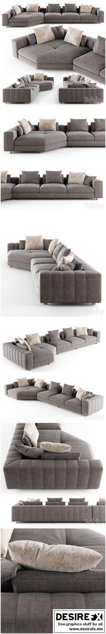 Desire FX 3d models | Minotti FREEMAN DUVET sofa 02 – 3D Model