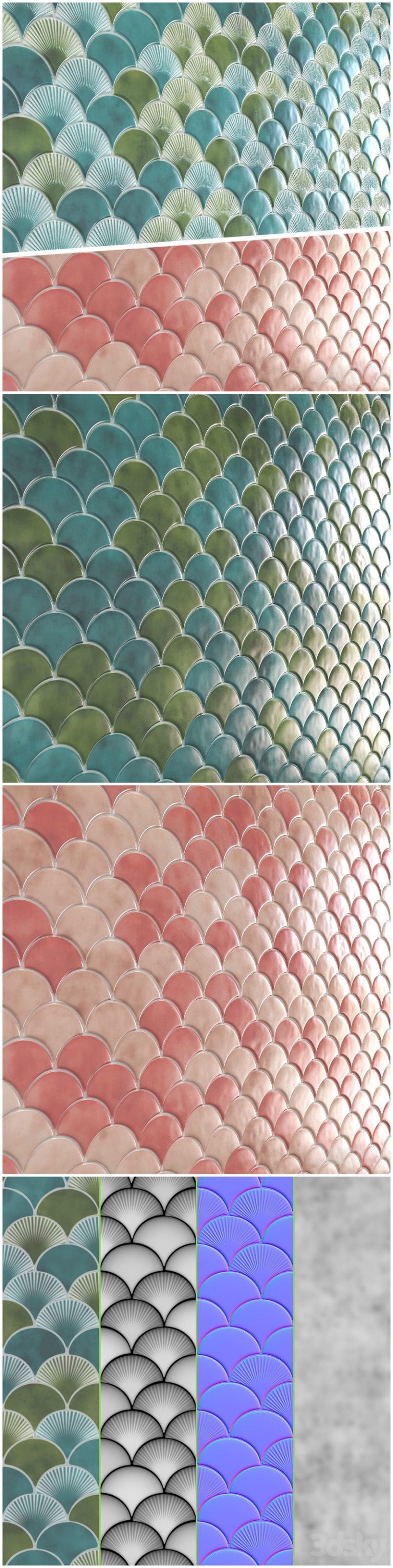 Desire FX 3d models | Radial Fish Scale Tiles – 3D Model