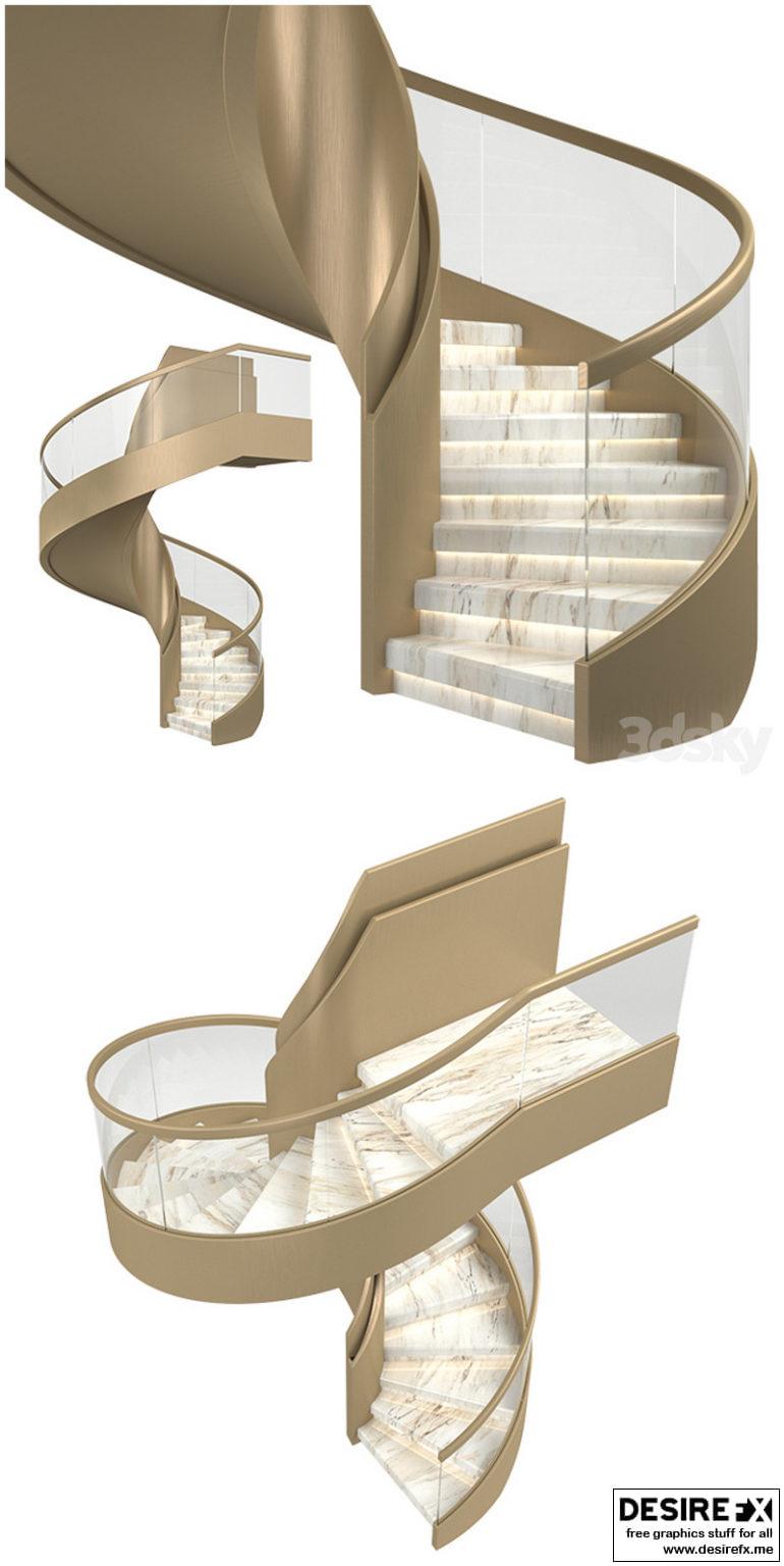 Desire FX 3d models | Spiral staircase 04 – 3D Model