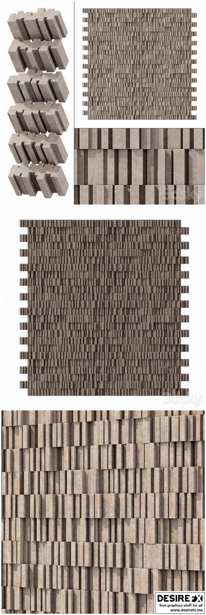 Desire FX 3d models | Stone block line brick n1 Linear block bricks ...