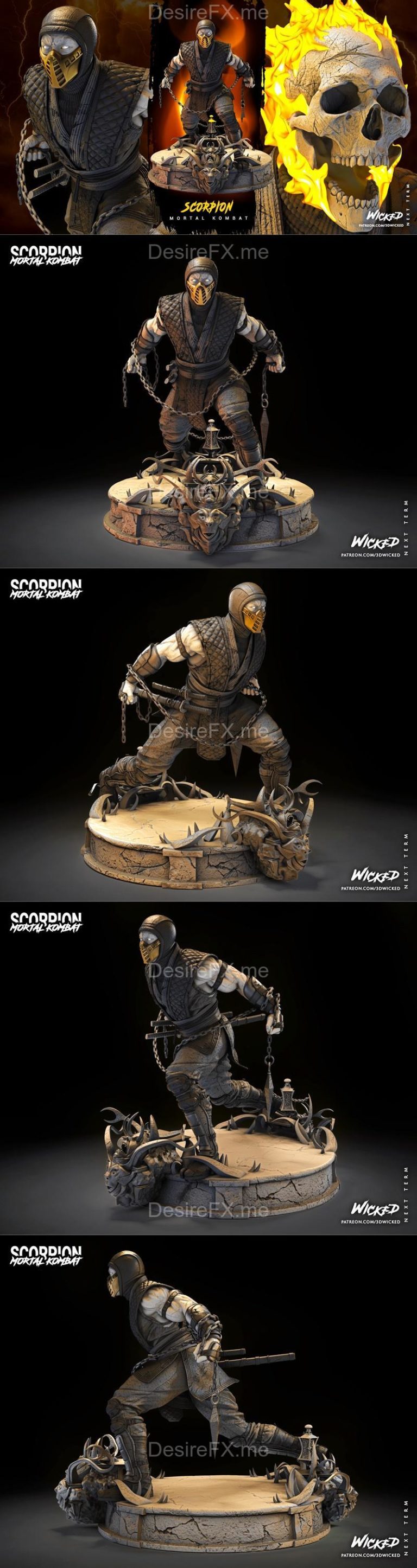 Desire FX 3d models | WICKED – Scorpion Sculpture – 3D Print Model STL