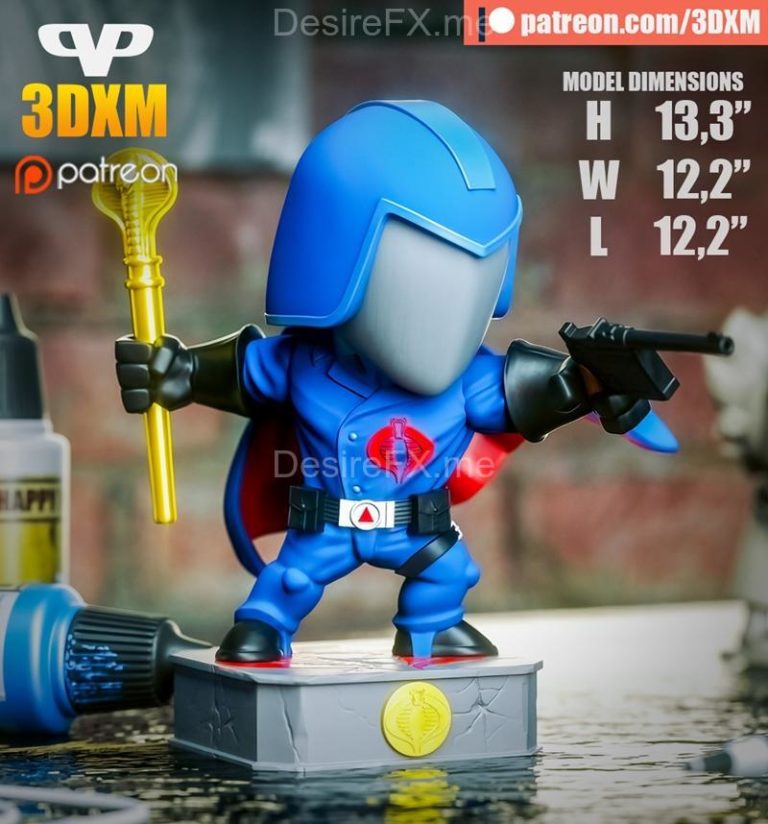 Desire FX 3d Models | Cobra Commander Chibi – 3D Print Model STL