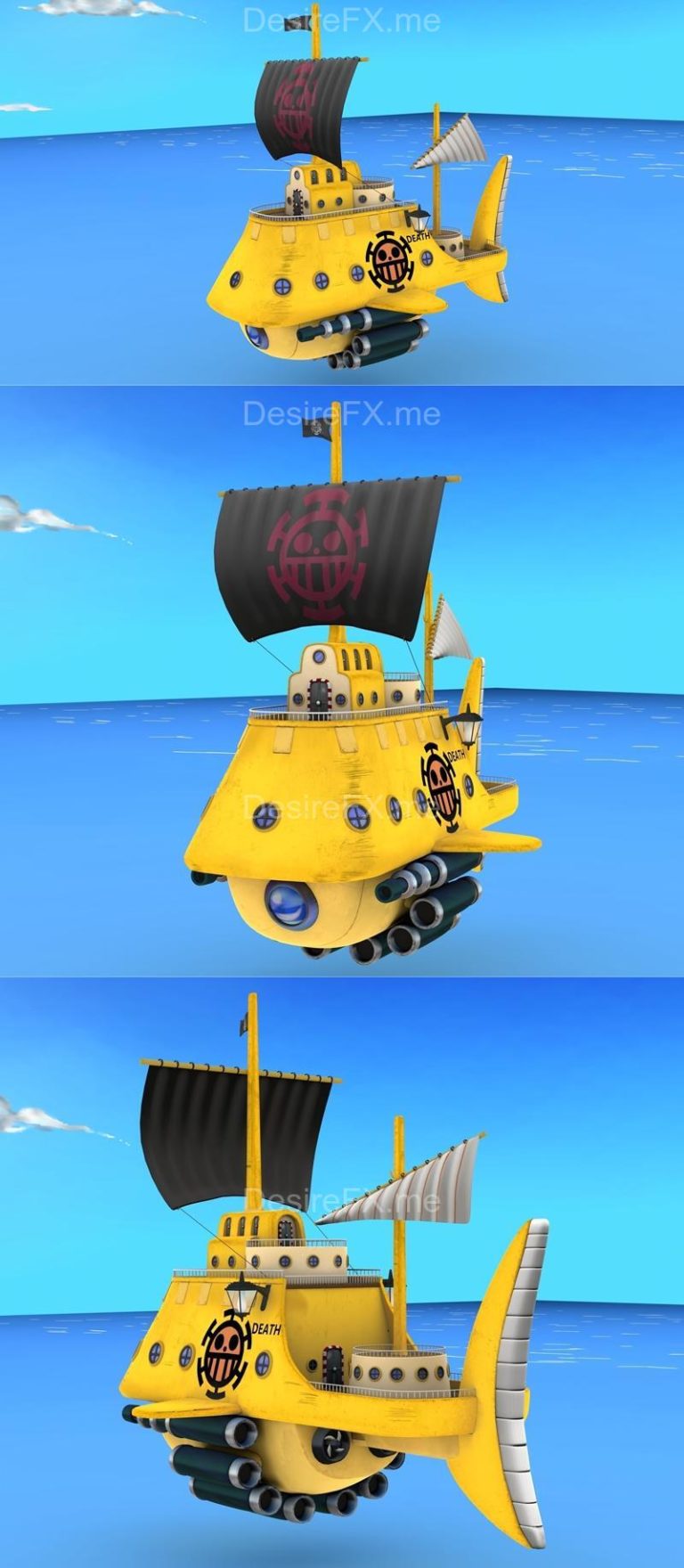 Desire FX 3d models | Heart Pirates Polar Tang ship – 3D Print Model STL