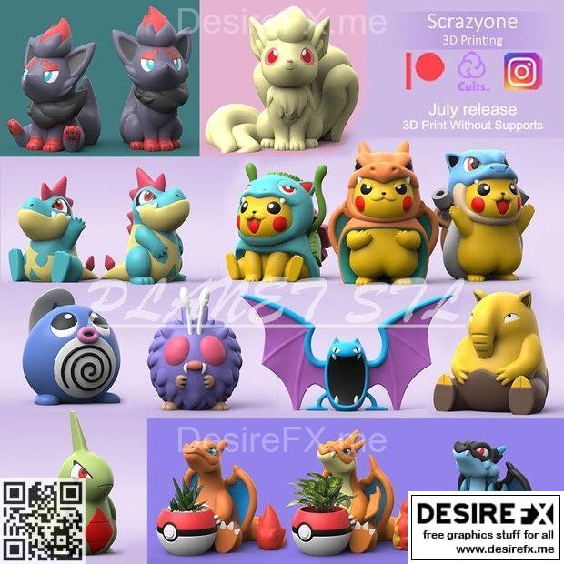 Desire FX 3d models  Pokemon Toxel Evolution Pack – 3D Print Model STL