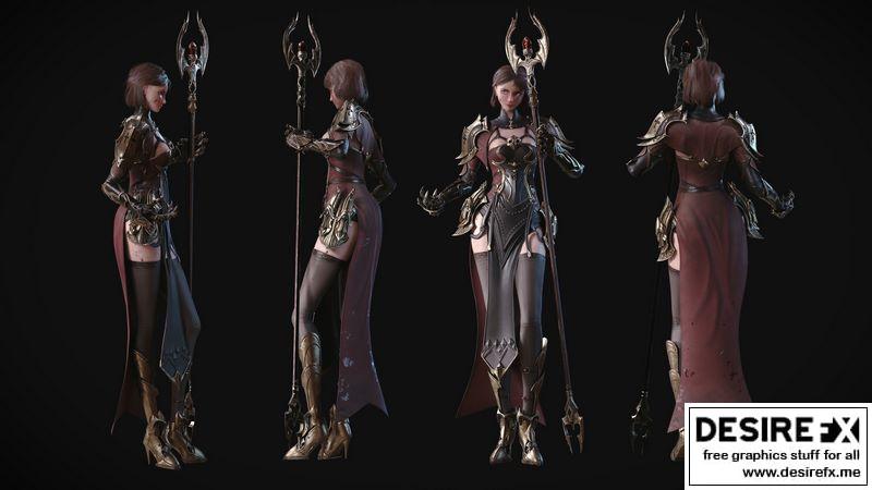 Desire FX 3d models | Knight girl Low-poly 3D model