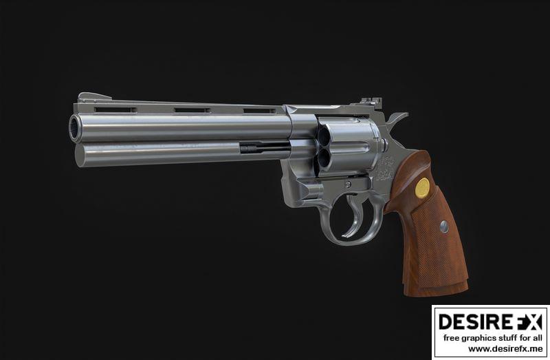 Desire FX 3d models | Colt Python Revolver Low-poly 3D model
