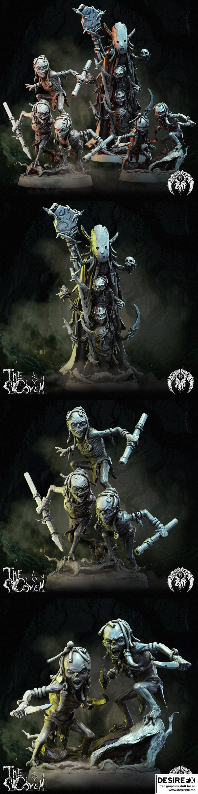 3D Printable The Coven: Miniatures Collection by Bestiarum Miniatures