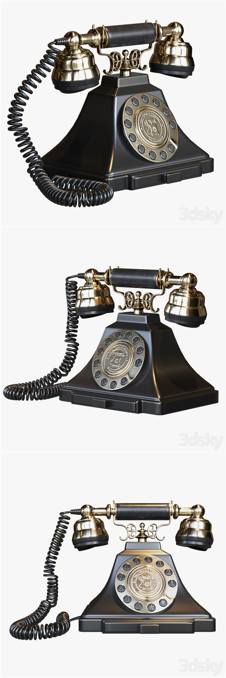 Desire FX 3d models | Classic Vintage Telephone with push button dial ...