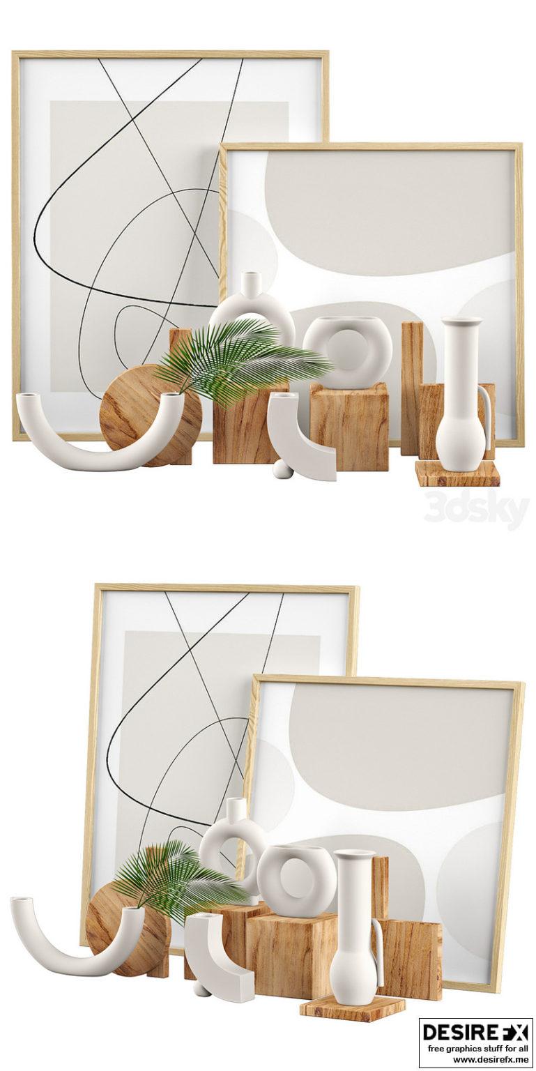 Desire FX 3d models Decor Set NutPottery Minimalist plain color vase