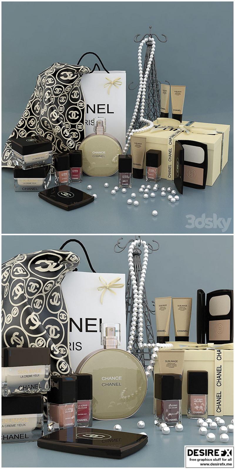 Desire FX 3d models  Decorative set CHANEL, perfumes, cosmetics – 3D Model