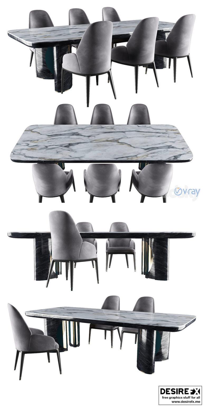 Desire FX 3d models | LUXURY – Charisma Dining Table Chair – 3D Model