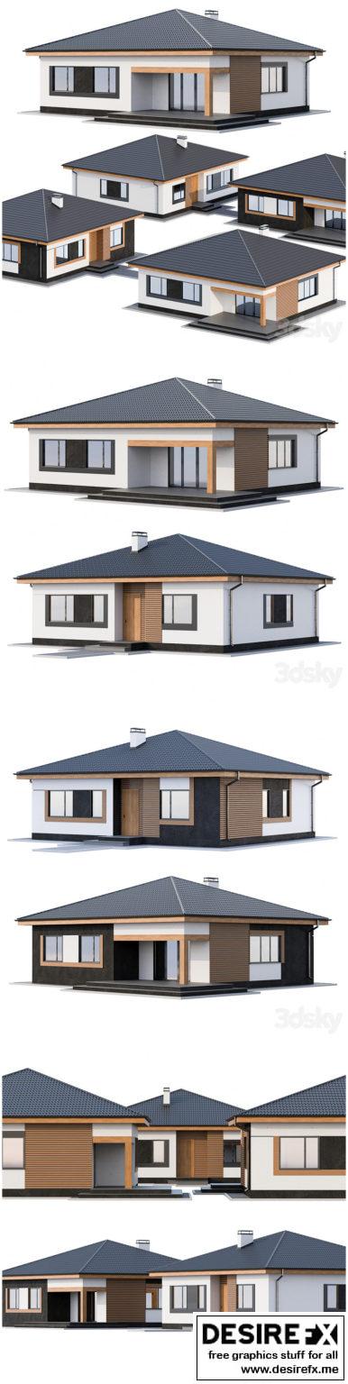 Desire FX 3d models | Modern one-storey cottage – 3D Model