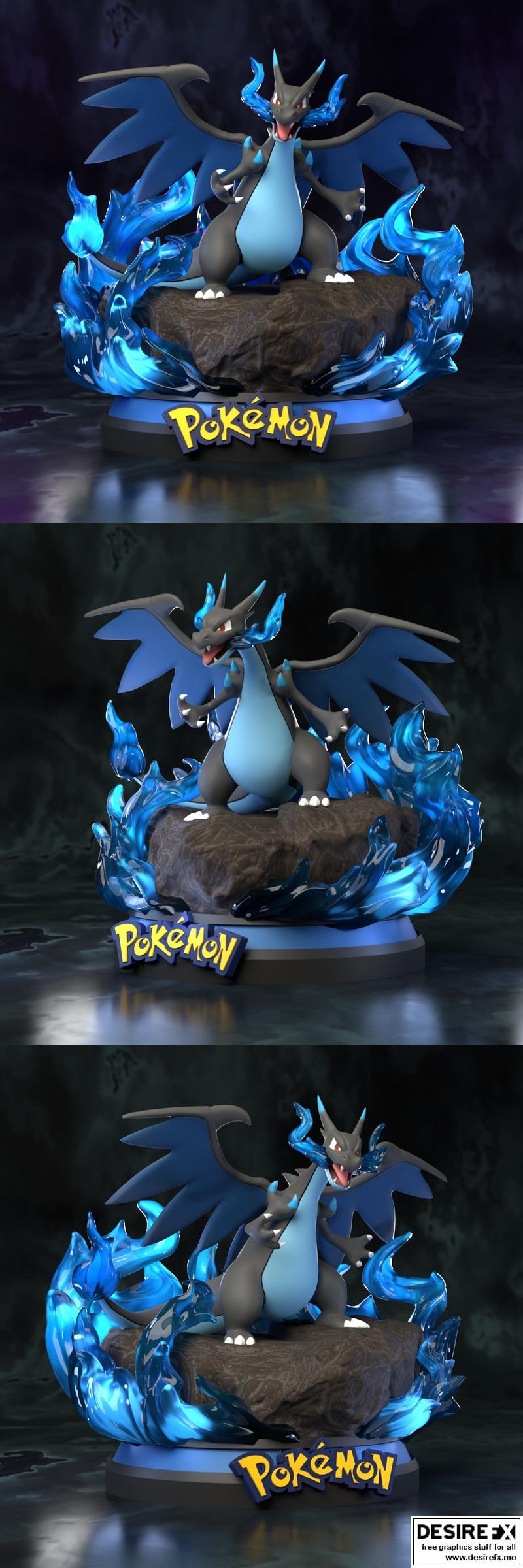 STL file Pokemon - Mega Charizard X 🐉・3D printer design to