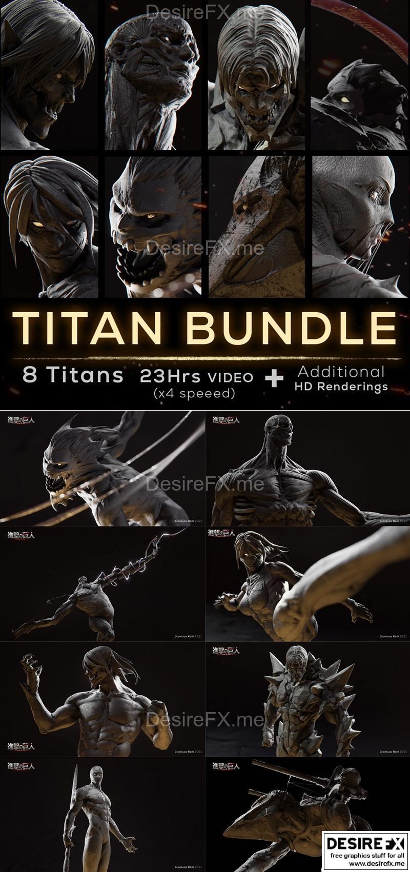 Bundle Attack on Titan - 8 Titans 3D model 3D printable