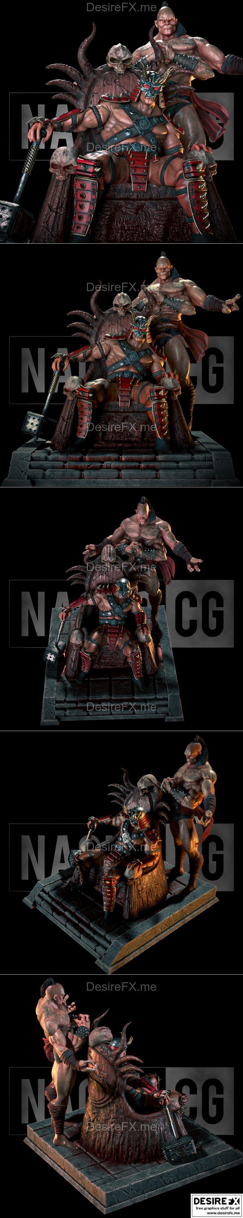 Fan Art Shao Kahn and Goro from MK - Statue 3D model 3D printable