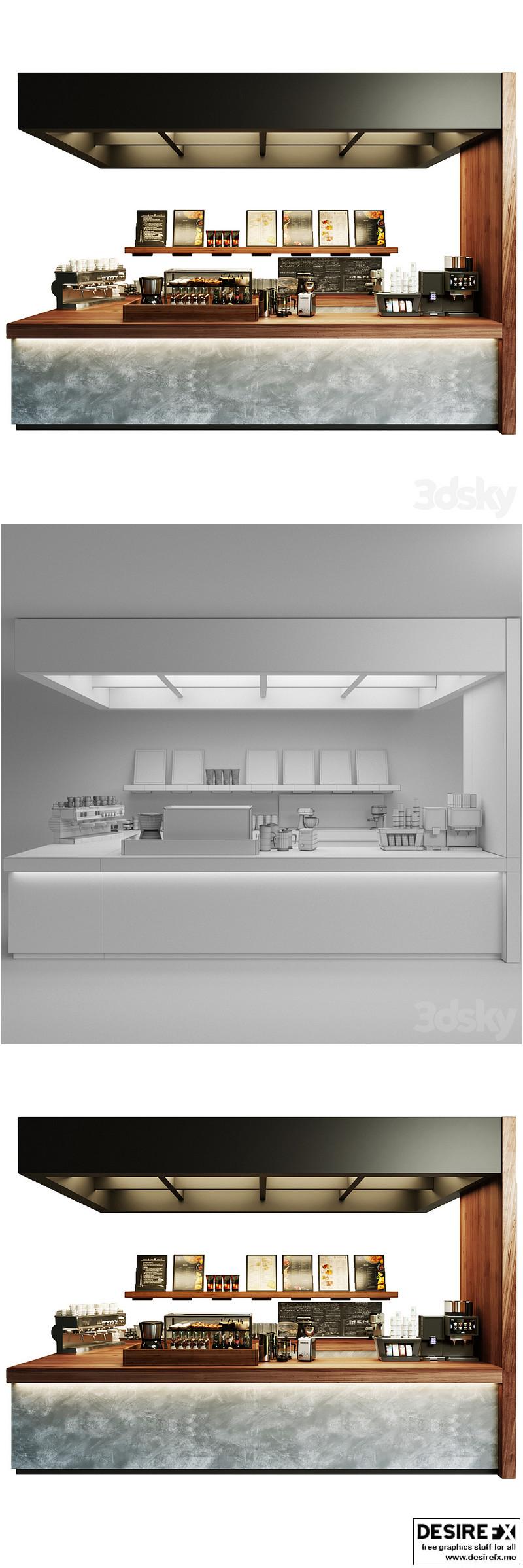 Desire FX 3d models | Design project of a coffee shop with a showcase ...