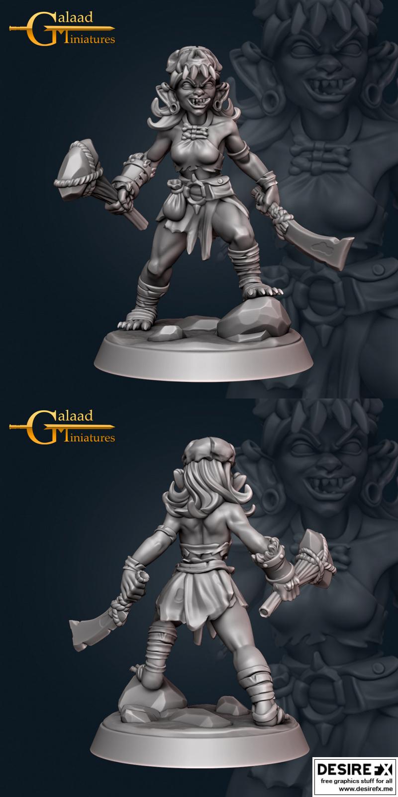Desire FX 3d models | Galaad Miniatures – Female Goblin Fighter 02 – 3D ...