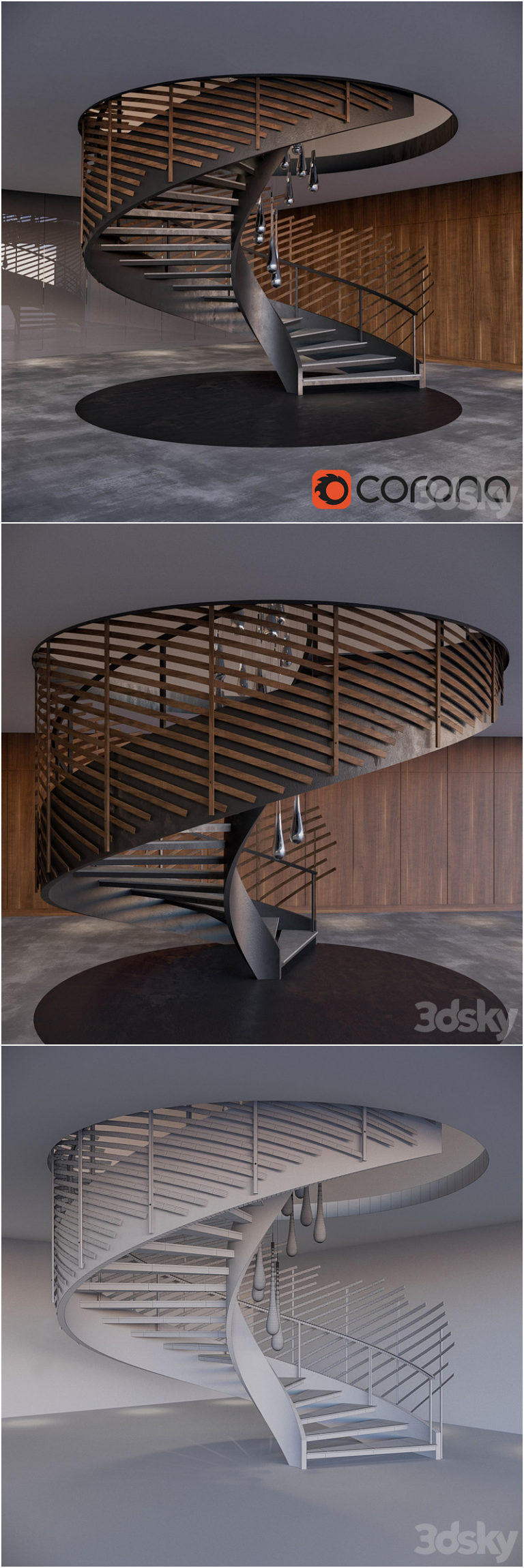 Desire Fx 3d Models Spiral Staircase With Installation 3d Model