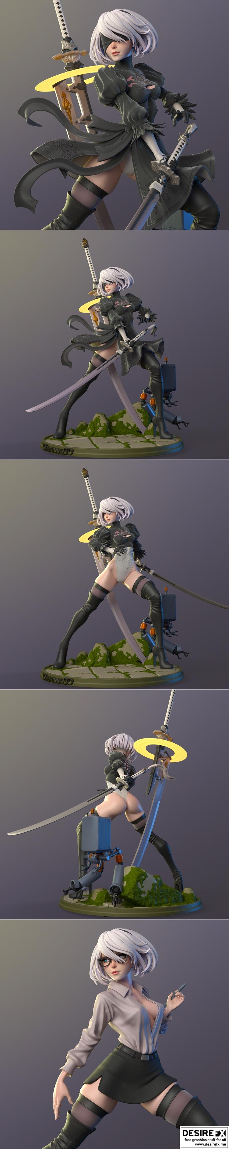 2b - Nier Automata 3D model 3D printable