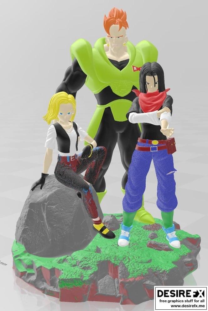 STL file DRAGON BALL Z - ANDROID 17 🐉・3D printing design to