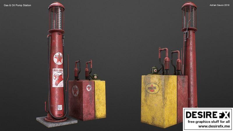 Desire FX 3d models | Gas Station videogame asset Low-poly 3D model